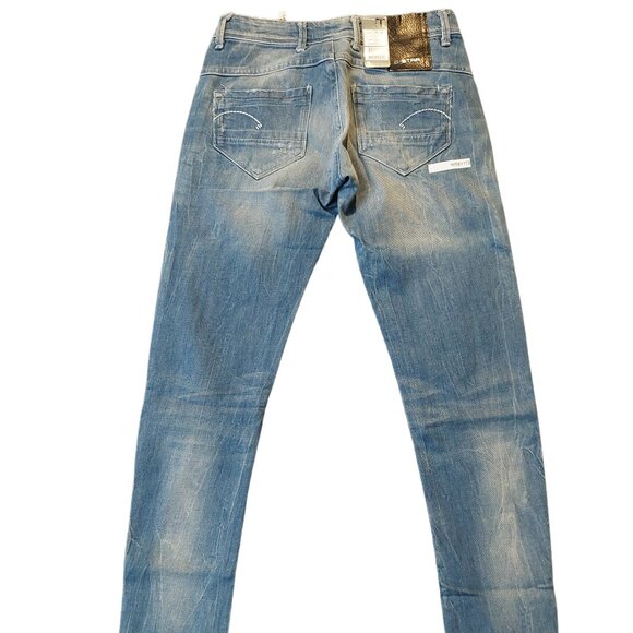 Retro Vintage G-Star Raw Refender Aged Destroyed Skinny Jeans Pants Sz 25 NWT - Picture 7 of 13
